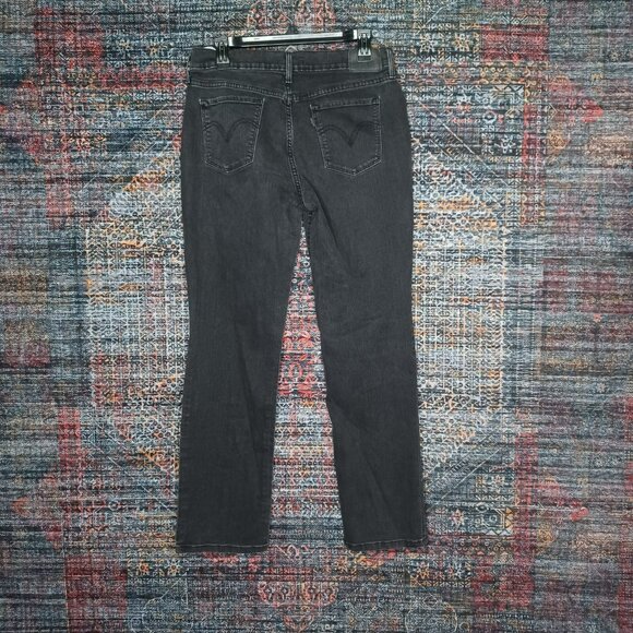Levis womens dark gray distressed 505 straight stretch jeans 12x30 - Picture 2 of 10